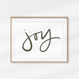 Impresión de Navidad de Green Joy, arte de pared imprimible de Navidad, decoración de Navidad minimalista, impresión de vacaciones minimalista, decoración de Navidad verde, impresión