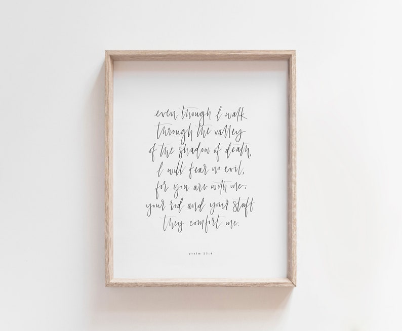 Psalm 23:4 Print, Christian Prints, Psalm Poster, Christian Poster ...
