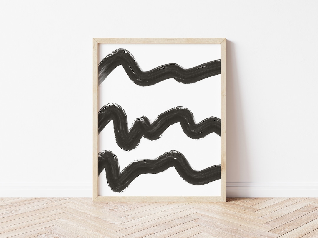 Black Abstract Art Lines Printable, Black Line Abstract Printable ...