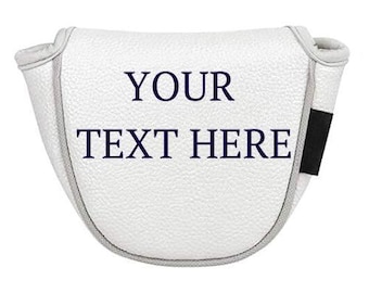 CUSTOM Themed Putter Head-Cover | Magnetic | Black or White | Heel + Center Shafted