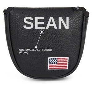 CUSTOM Putter Head-Cover | Magnetic | Black | Heel + Center Shafted