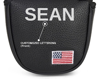 CUSTOM Putter Head-Cover | Magnetic | Black | Heel + Center Shafted