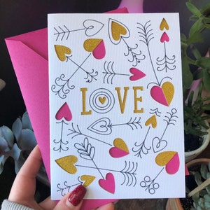 Carte flèche d'amour