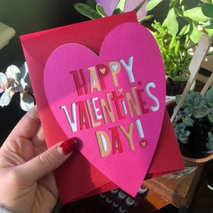 Carte coeur joyeuse Saint-Valentin