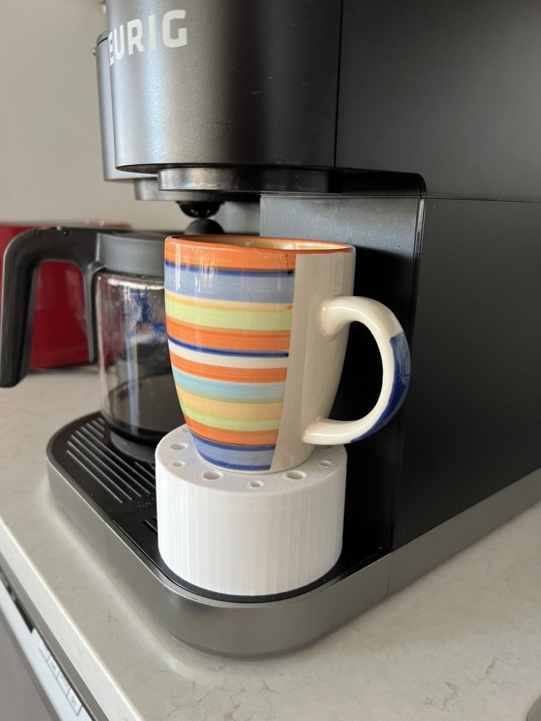 Drip Tray Mug/Cup Riser Made for the Keurig to Reduce Splashes - Riser Only  (K-Supreme 1.7 inches Tall, Black)