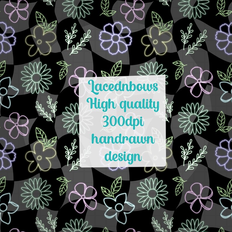 Floral Neon Seamless Digital Design Pattern 300 Dpi Instant Download ...