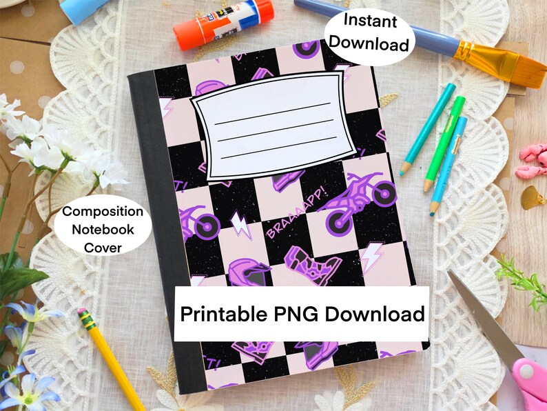 Printable Composition Notebook Cover PNG Back to School Personal ...