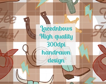Cowboy seamless pattern png digital pattern design 300 dpi instant download digital papers vinyl fabric blankets surface design