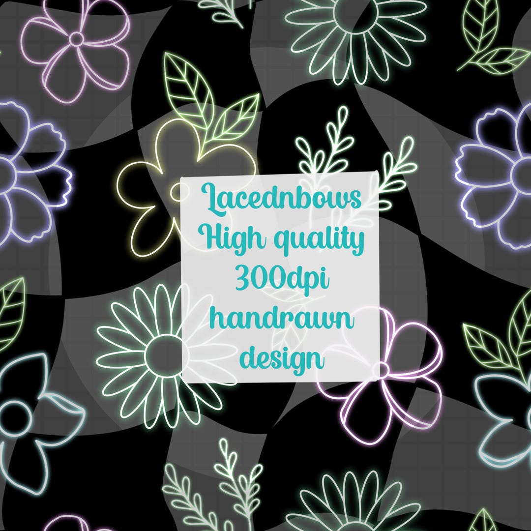 Floral Neon Seamless Digital Design Pattern 300 Dpi Instant Download ...