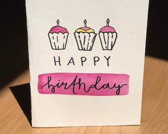 Birth Gas Cards Birth Gas Gift Birthday Hand Painted Cards happy Birthday cards for birthdays aestethic