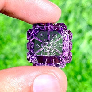 100% Natural Amethyst | Amethyst Quartz | Fantasy Cut | Carving | Gemstone | Octagon | Pendant | Quartz Pendant 1 pc. Weight 28 Ct. k-23