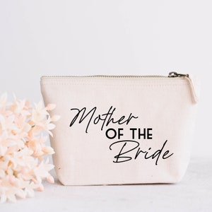 Mother of the bride makeup bag- Small - Bridal Party Gifts - Personalised Pouches - Gift for Her - Friend - Wedding - Personalised