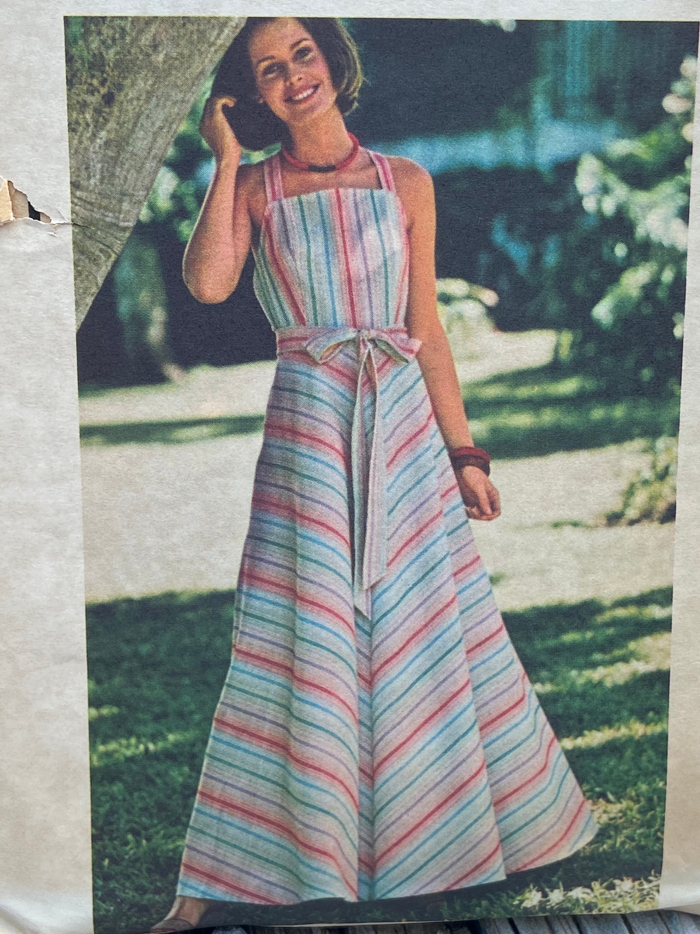 Wrapped Sundress Pattern Butterick 4836 1970s Wrapped Sundress Wrapped Maxi Dress Size Medium ...