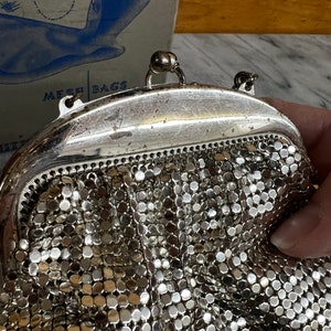 Vintage 1920s-1930s Whiting and Davis clutch/evening bag/ made in USA/ with original box image 1