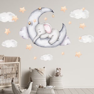 Vinilo decorativo Dream Big Little One Elefante, calcomanías de pared con  cita, decoración de pared de habitación de bebé, calcomanías de pared de