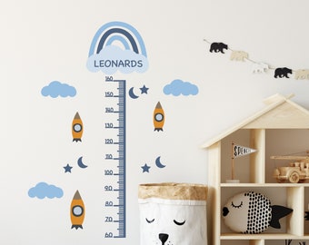 Décalcomanie murale mesure de la hauteur personnalisée, Sticker pour chambre de bébé avec tableau des tailles personnalisé, Stickers pour chambre de bébé en grande taille, Stickers muraux amovibles et réutilisables