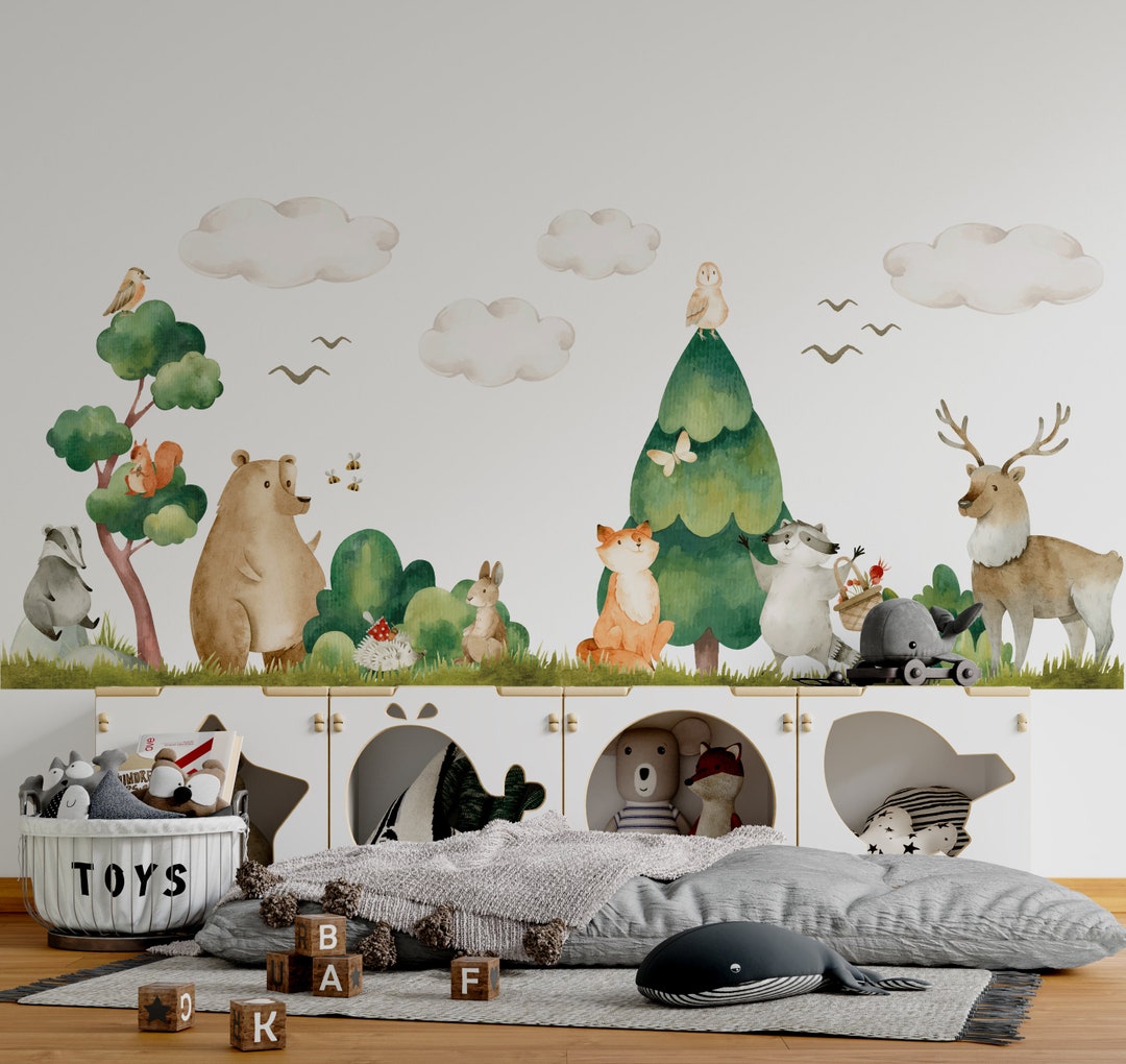 Adorable Forest Animals Nursery Wall Decals Woodland Animals Etsy