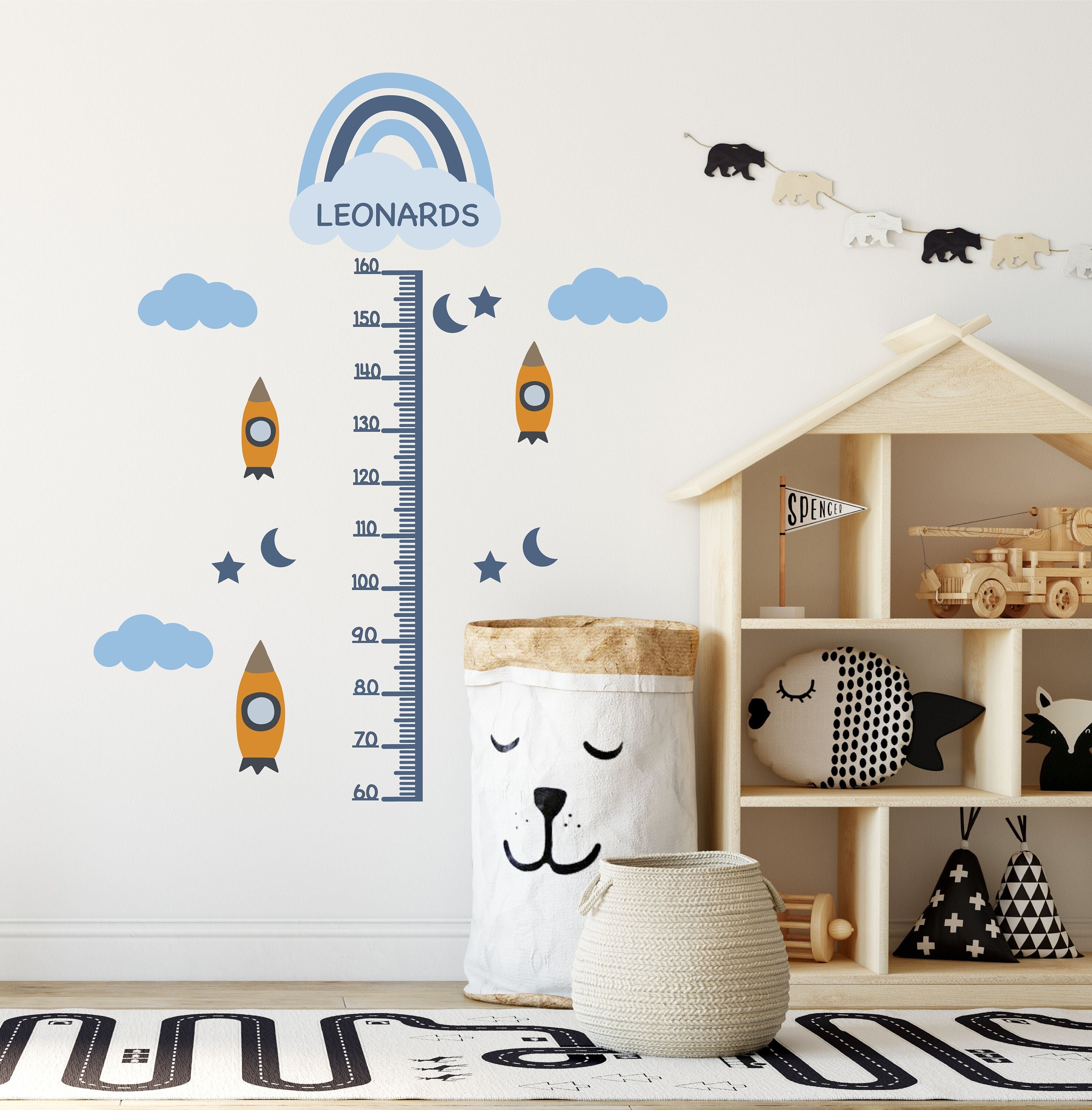 Reusable Tape Measure Height Chart Wall Sticker, Kid's Height Chart, Family Measuring  Tape Wall Decal 
