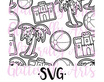 Strand || Palmen || Seamless Burst Digitale Datei || SVG ||