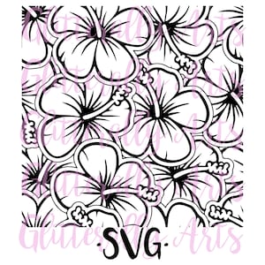 Hibiscus || Flowers || Seamless Burst Digital File || SVG ||