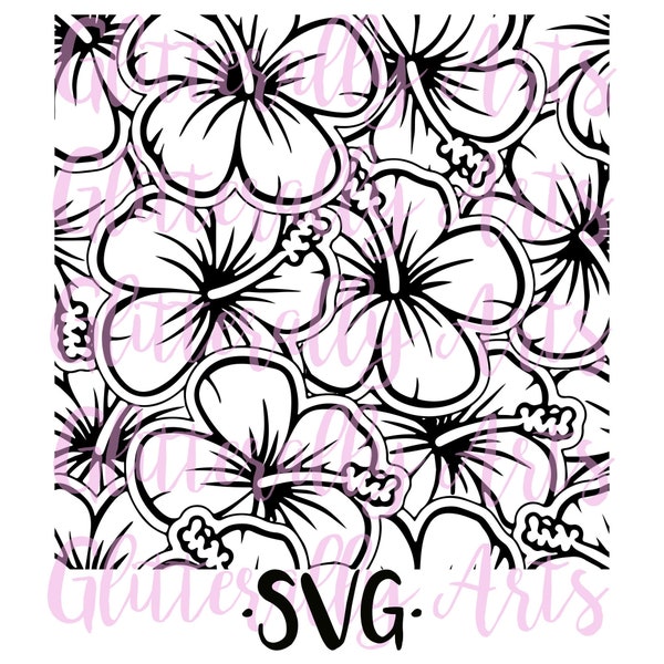 Hibiscus || Flowers || Seamless Burst Digital File || SVG ||