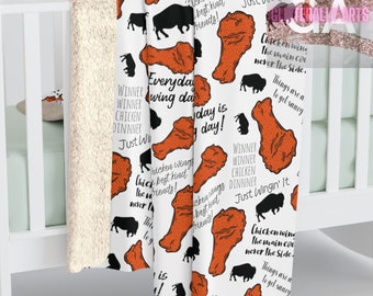 Chicken Wing Quotes || Buffalo New York || Sherpa Fleece Blanket
