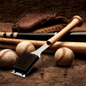 Customizable Brushback Grill Scraper - Baseball BBQ