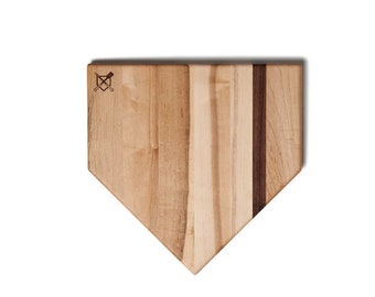 Customizable Home Plate Cutting Board and Charcuterie Board - Baseball BBQ