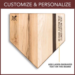 12&quot; Customizable Home Plate Cutting and Charcuterie Board by Baseball BBQ