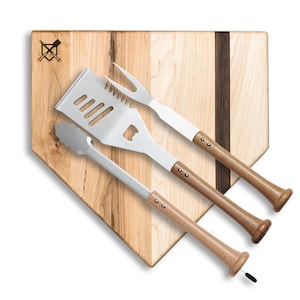 12 "Anpassbares Silver Slugger BBQ Home Plate Board und Grill-Werkzeugset - Baseball BBQ