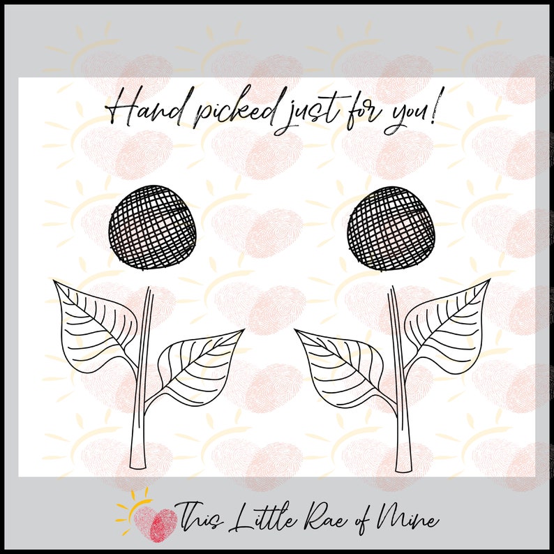 Hand Picked Just for You Flowers Fingerprint Art Etsy