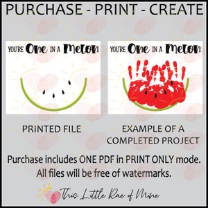 One in a Melon - Watermelon - Summer - Handprint Art - Footprint ...