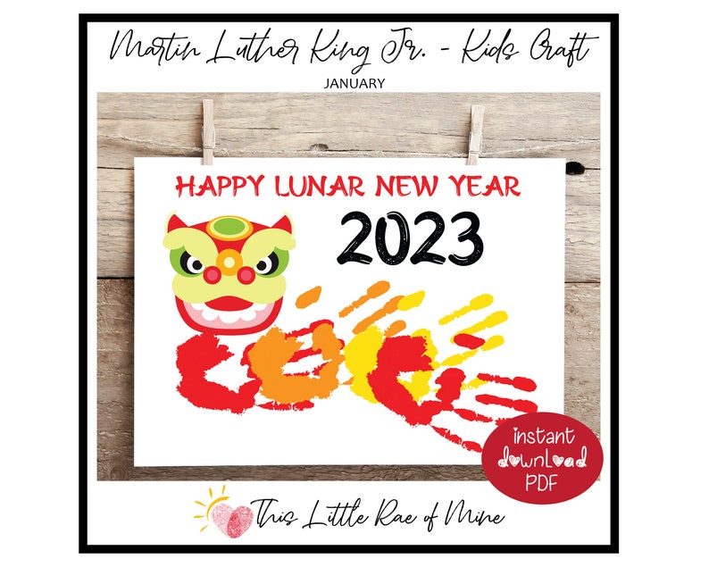 Lunar New Year Chinese New Year Dragon Handprint Art Etsy