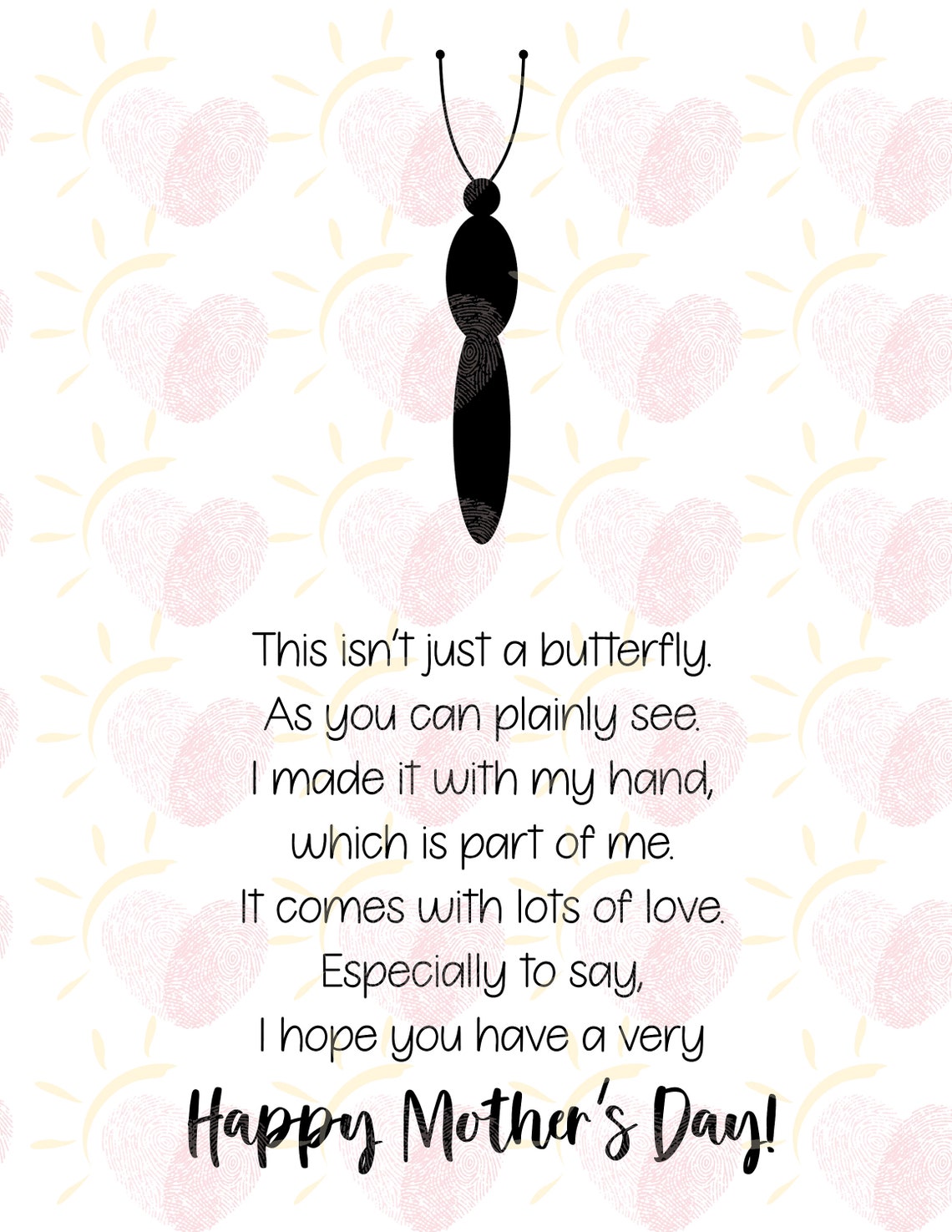 Butterfly Mother's Day Handprint Art Gift - Etsy