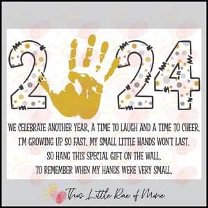 Happy New Year 2024 Handprint Art Keepsake Printable Craft for Kids ...