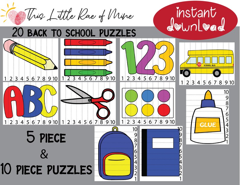 Back to School Number Sequence Puzzle Printable Math Etsy