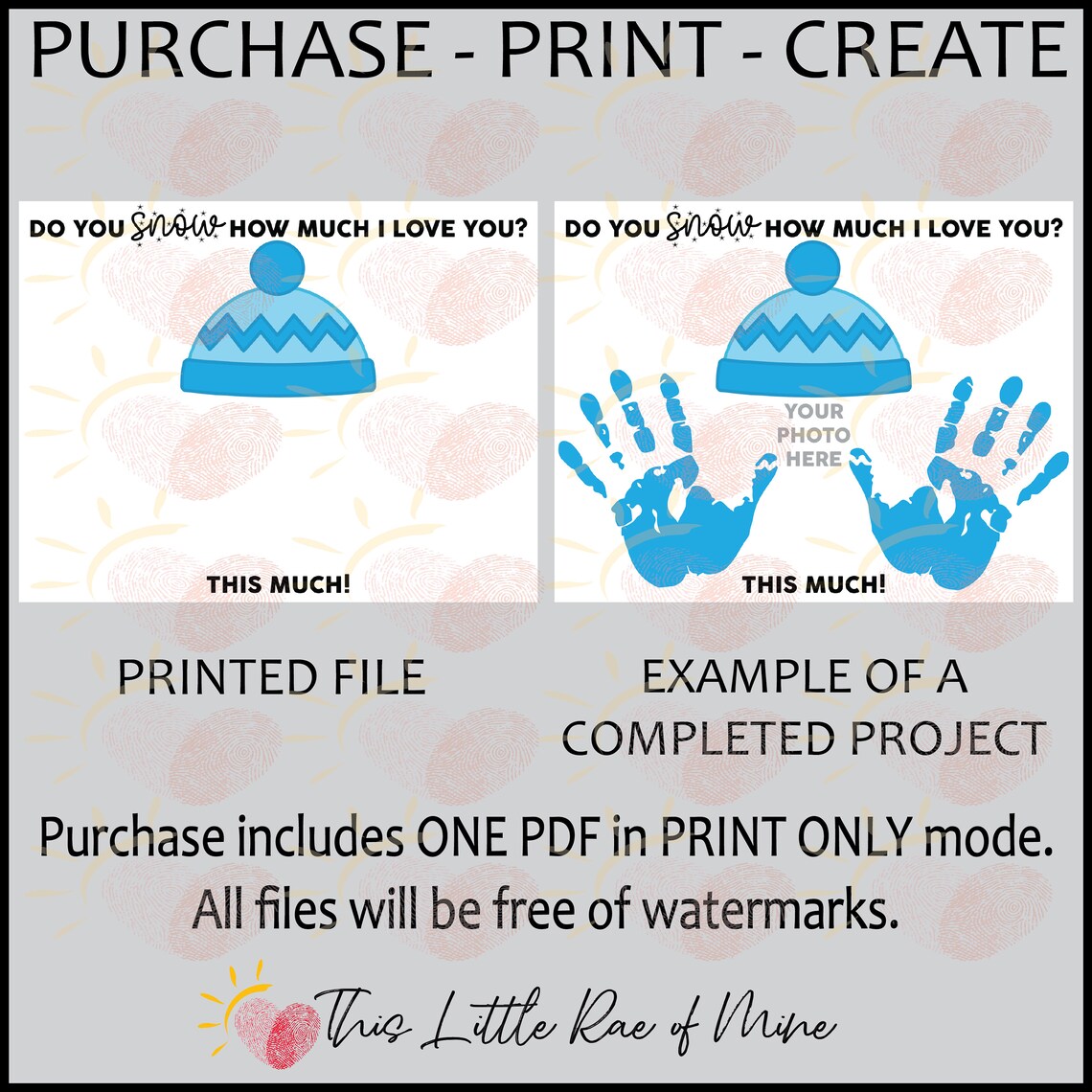Do You SNOW How Much I Love You Handprint Art Photo Keepsake