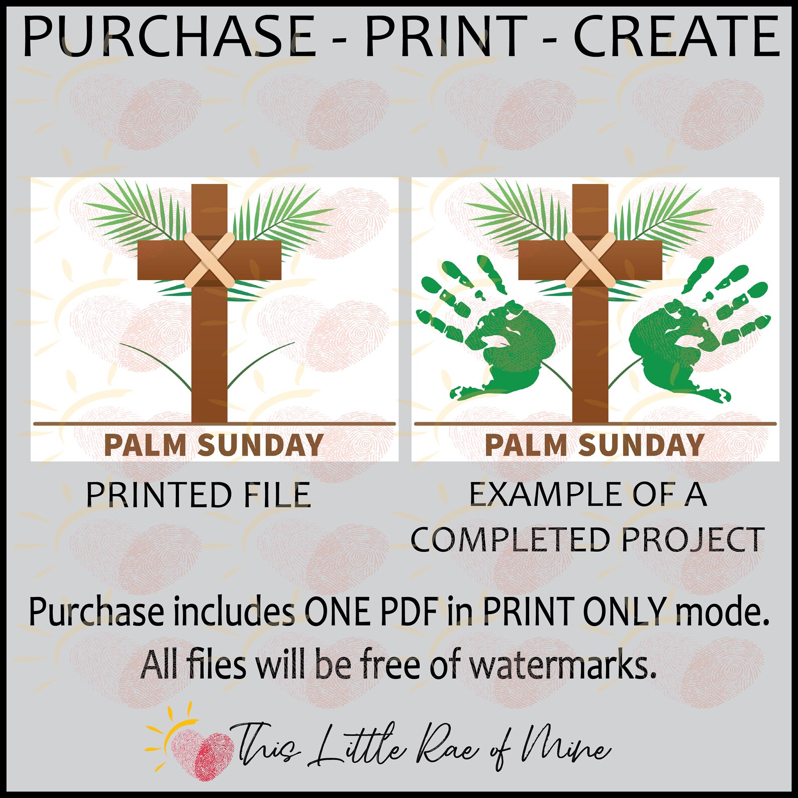 Palm Sunday - Religious Easter - Jesus - Handprint Art - Keepsake ...