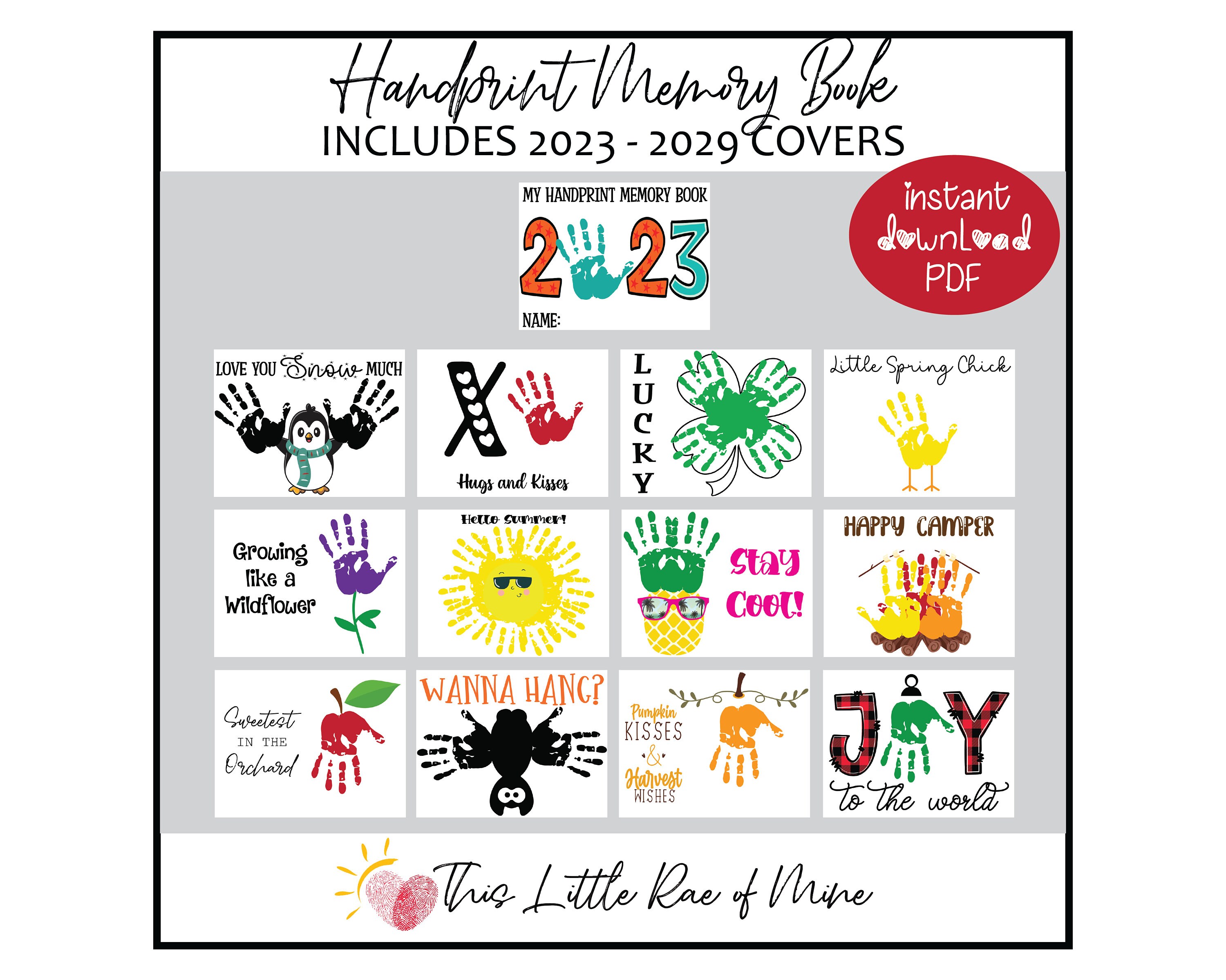 Handprint Memory Book Handprint Art Printable DIY Kid - Etsy