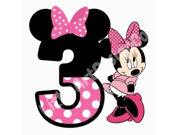 minnie mouse three etsy