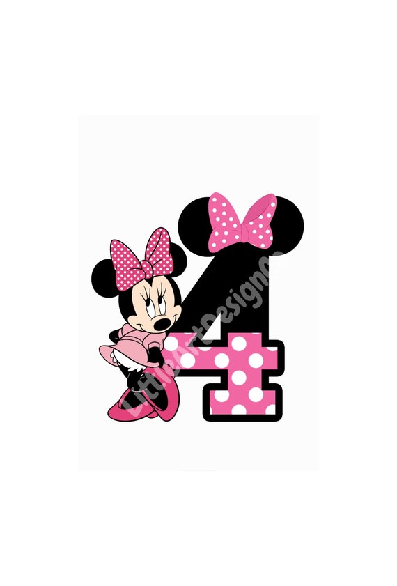 printable minnie mouse 4th birthday cake topper birthday etsy canada