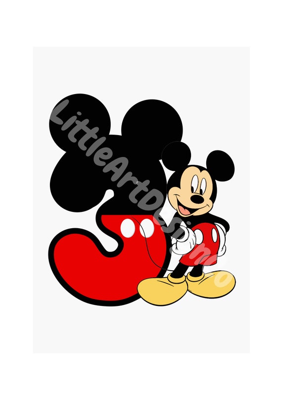 printable mickey mouse 3rd birthday cake topper birthday etsy ireland