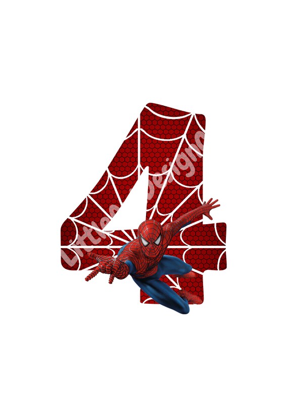 printable spiderman 4th birthday spiderman cake topper etsy