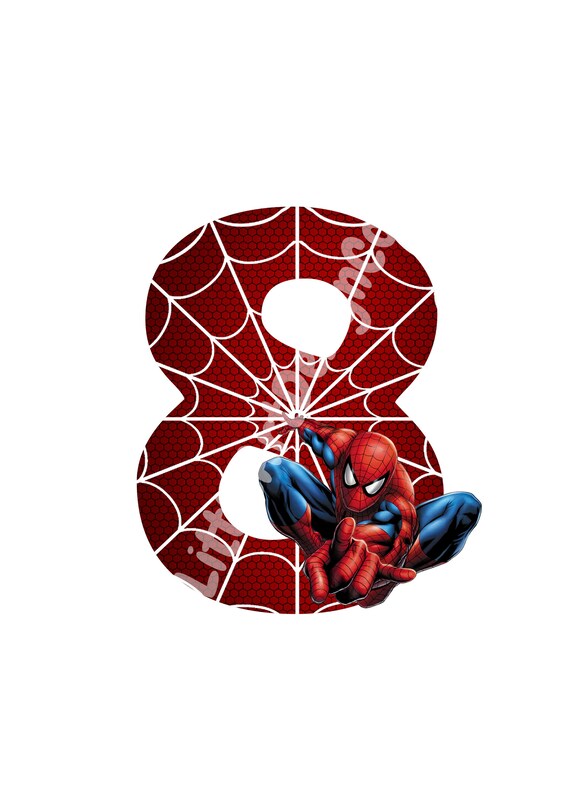 printable spiderman 8th birthday spiderman cake topper etsy