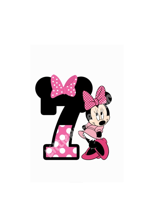 printable minnie mouse 7th birthday cake topper birthday etsy canada