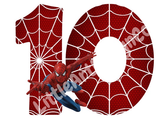 printable spiderman 10th birthday spiderman cake topper etsy