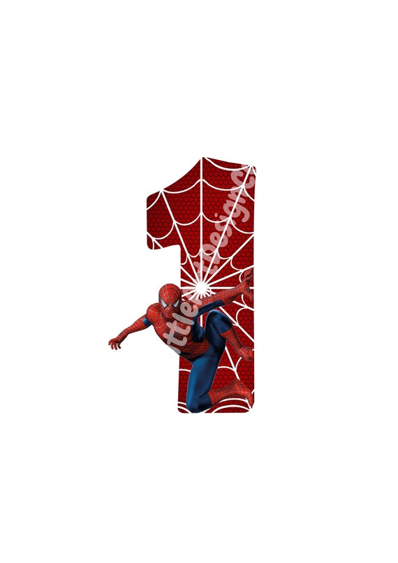 printable spiderman 1st birthday spiderman cake topper etsy
