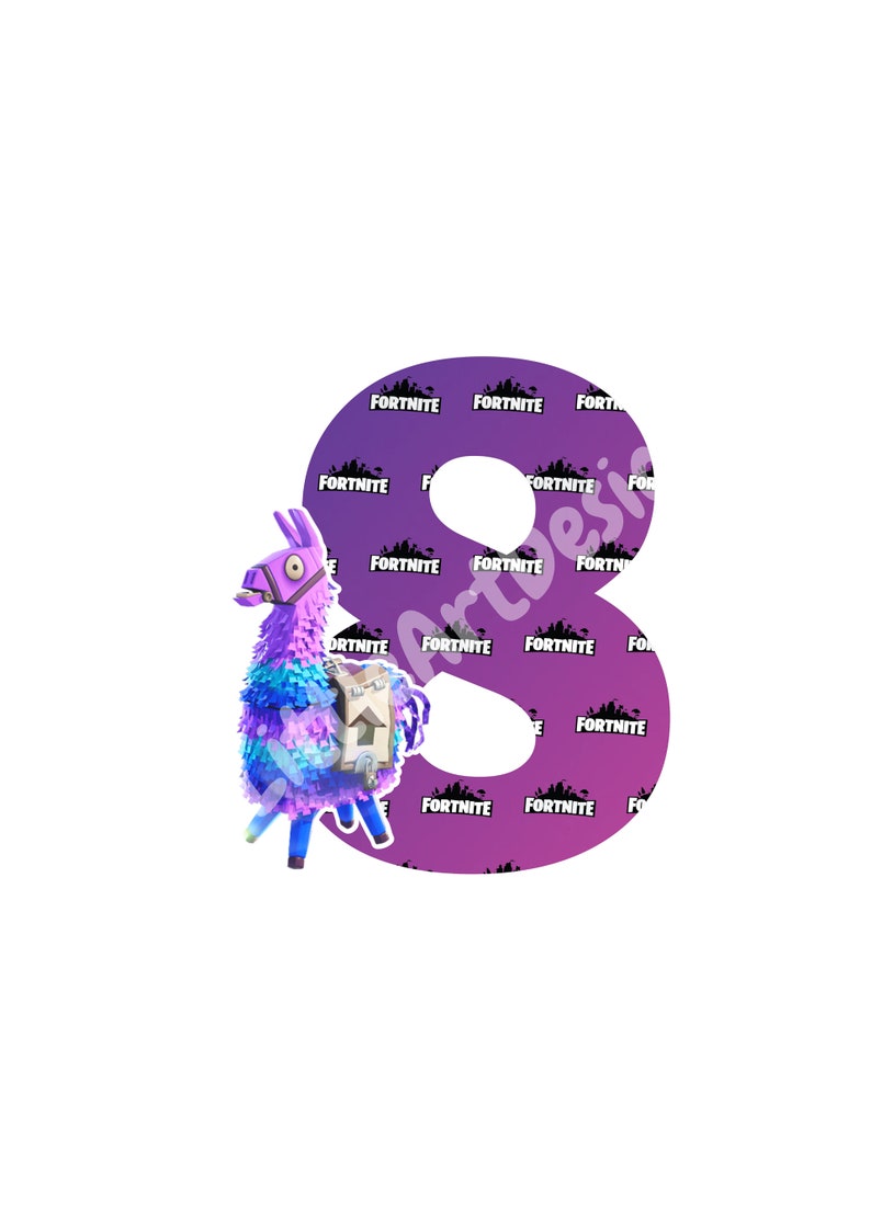 Printable Fortnites 8th Birthday Fortnight Cake Topper - Etsy