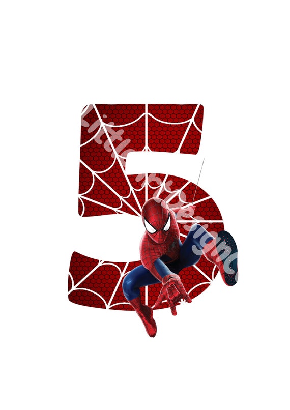 printable spiderman 5th birthday spiderman cake topper etsy canada