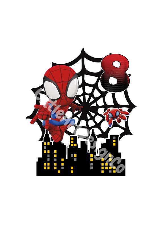 printable spidey 8th birthday spiderman cake topper etsy singapore
